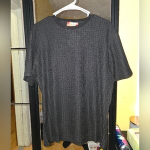 Project Red Black Textured Short Sleeve Tee